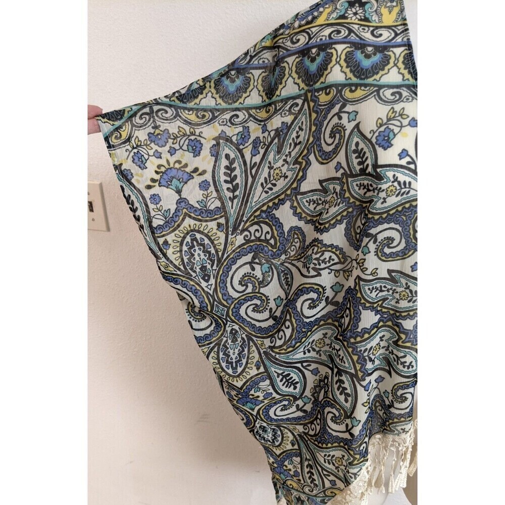 Women's BECCA By Rebecca Virtue Floral Print Crochet Trim Swim Cover M/L - Picture 2 of 8